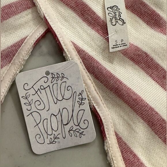 NWT Free People All I Want Is You Mini Dress Red Cream Striped Size Small - Picture 4 of 8